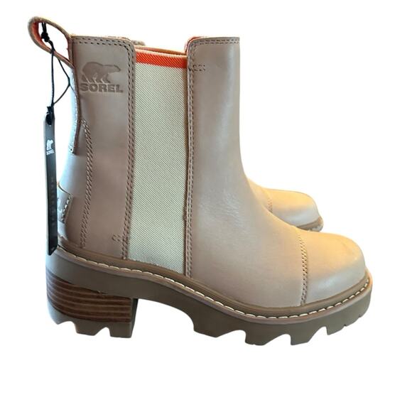 Sorel Joan Now Waterproof Leather Pull On Chelsea Boot Honest Beige NEW 5.5 - Picture 1 of 10